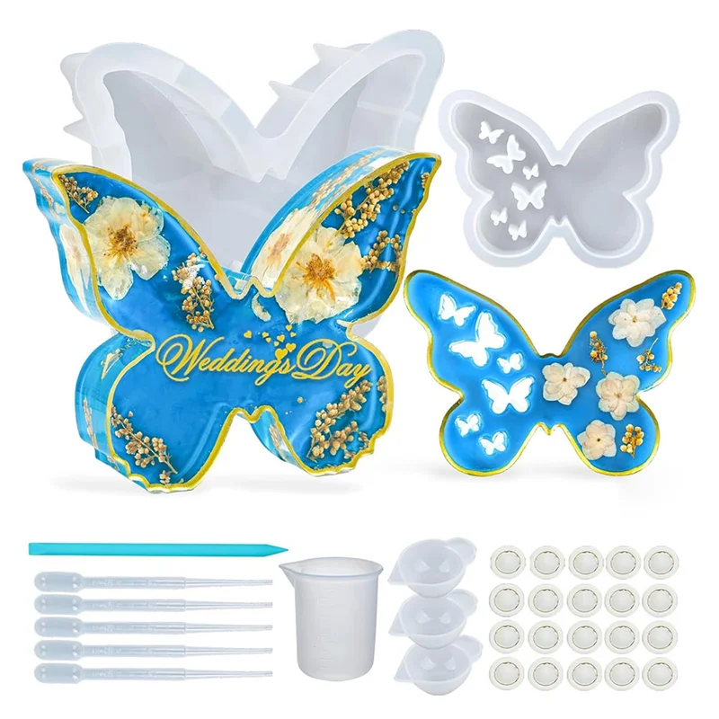 

Resin Silicone Mold With Tools DIY Jewelry Craft Casting Mold For Wedding Bouquet Specimen Bookshelf Home Decoration