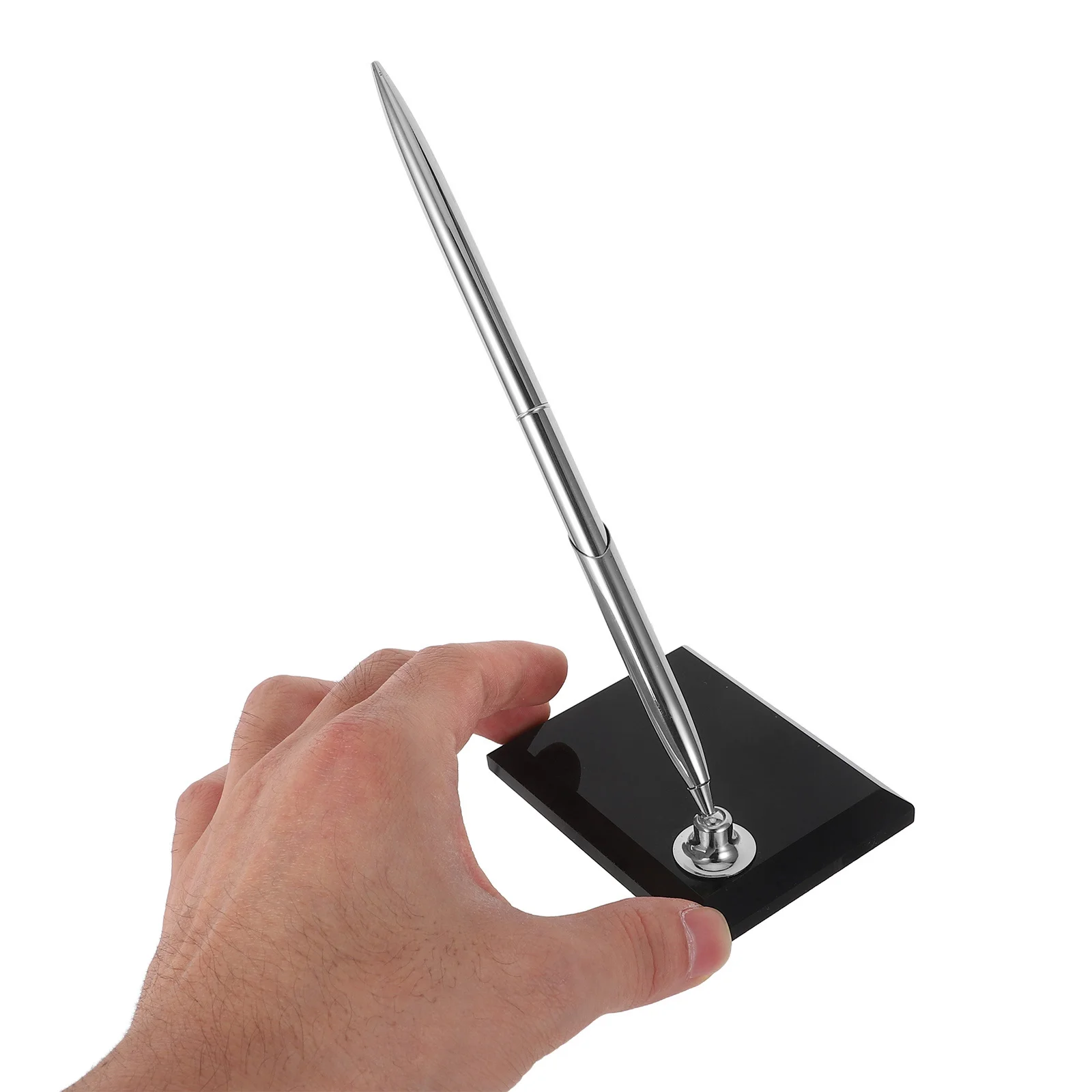 

Luxury Signature Pen Stand Design Rectangular Acrylic Base for Reception Counter Bank Hotel Desk Signing Events