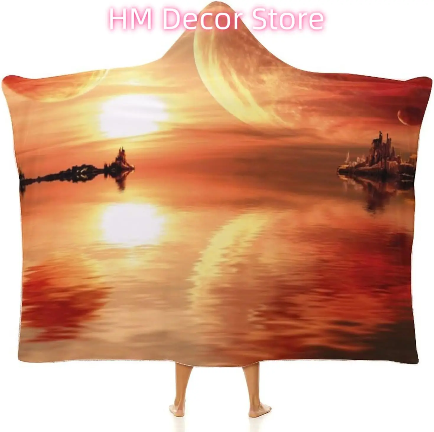Galaxy Hooded Blanket For Women And Men Adult Oversize Space Galaxy Wearable Blanket For Soft And Warm