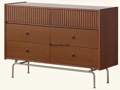 

12Nordic Solid Wood Six-Bucket Storage Cabinet Bedroom Living Room Drawer Locker
