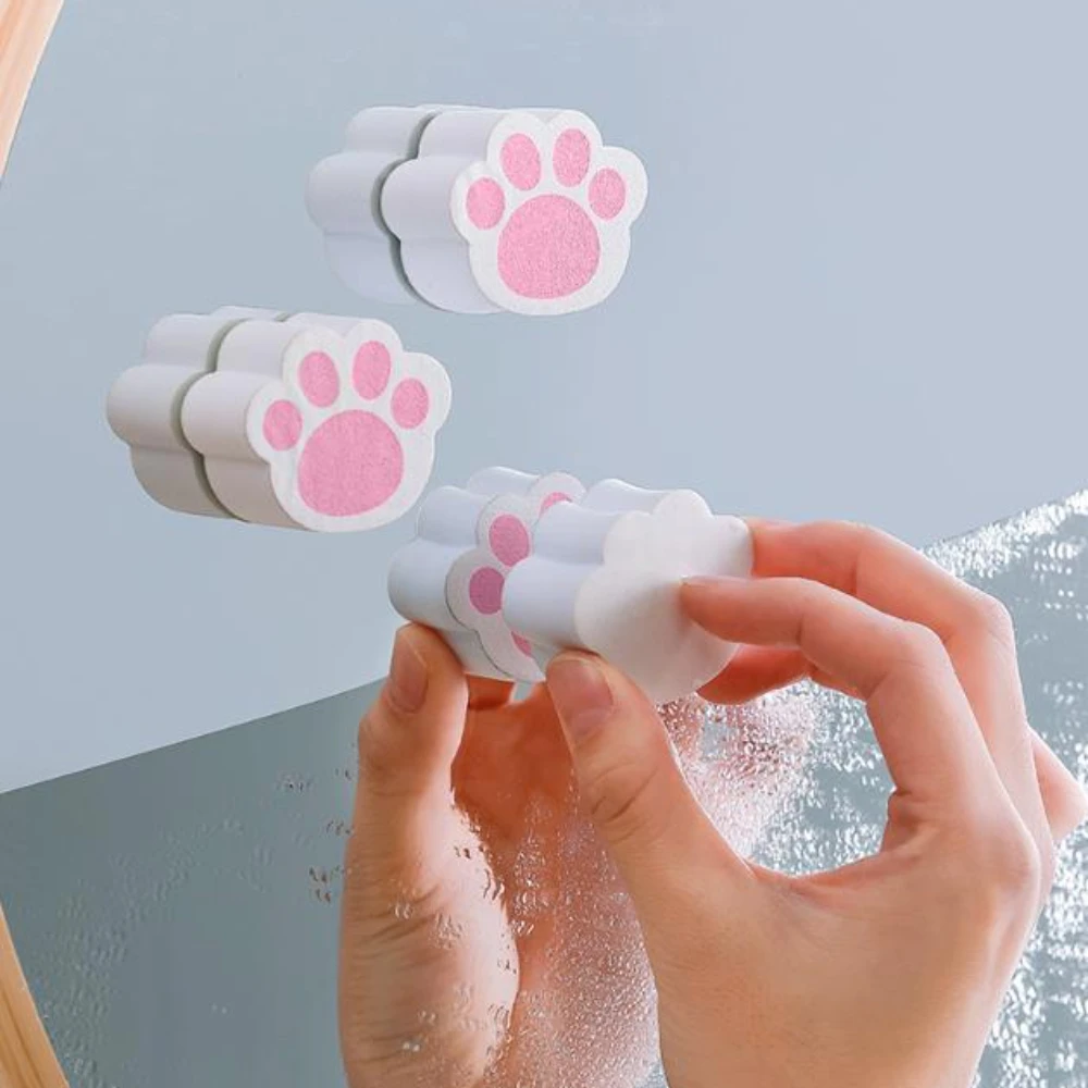 1/3pcs Glass Mirror Wipe Cat Claw Sponge Wipes Table Doors Windows Cleaning Sponge Household Kitchen Bathroom Sink Washing Tools