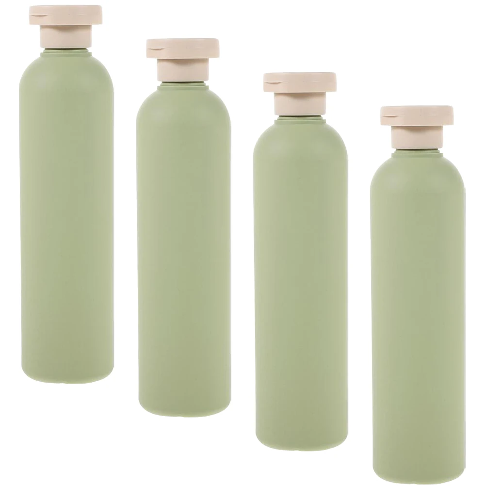 

4 pcs Shampoo Bottles 260ml Avocado Green Flip Cap Refillable Plastic Refillable Shampoo Empty Bottle for Lotions Bathrooms