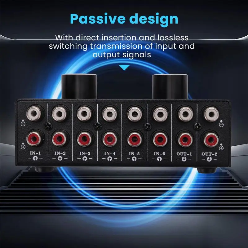 ABZZ-Switcher 6 In 2 Out Or 2 In 6 Out Headphone Speaker Switcher Stereo Sound Source Signal Selection Switcher, Interface Adopt