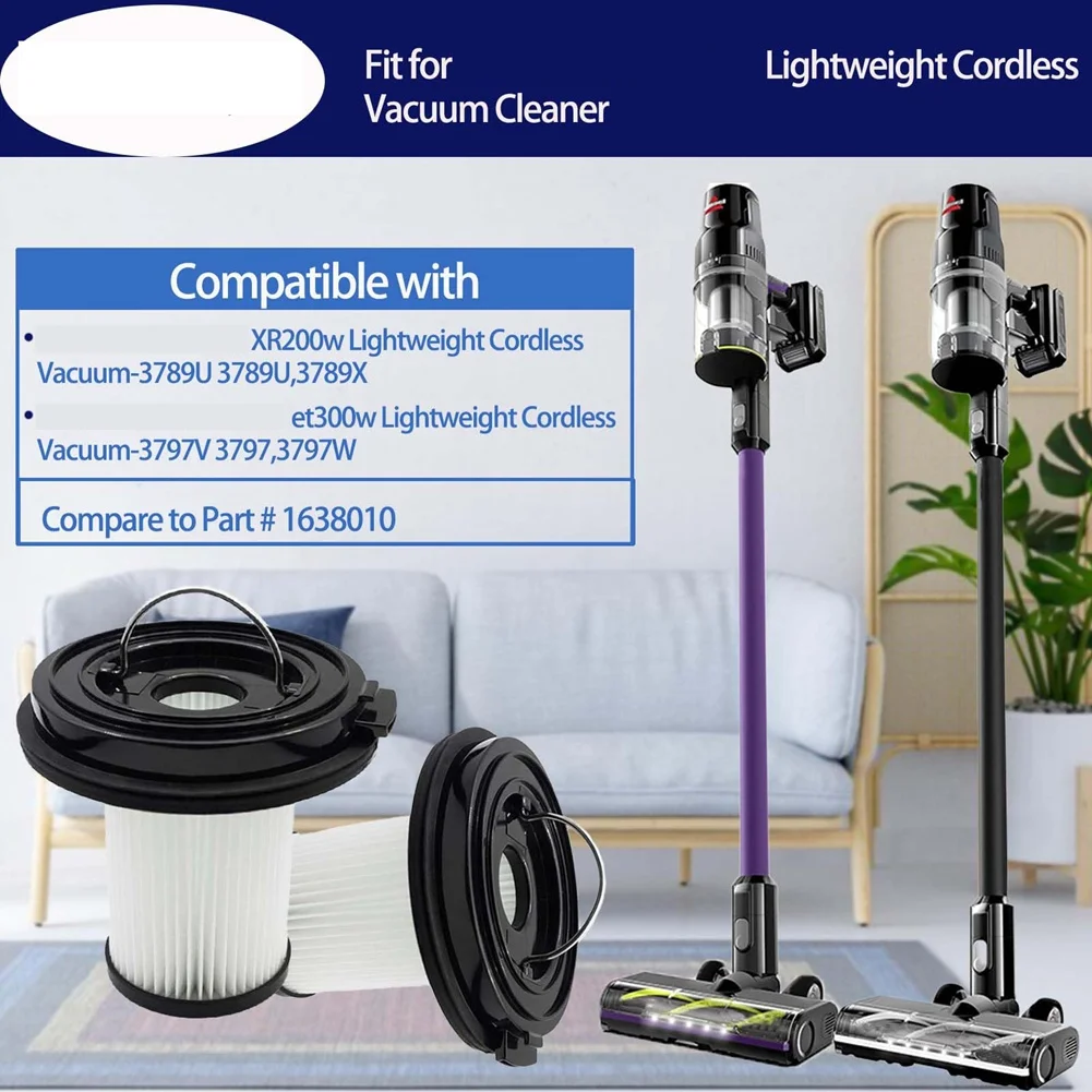 Bissell Cleanview XR Pet 300W 200W/Powerlifter 터보 무선 스틱 진공 청소기와 호환되는 A01V 필터 교체