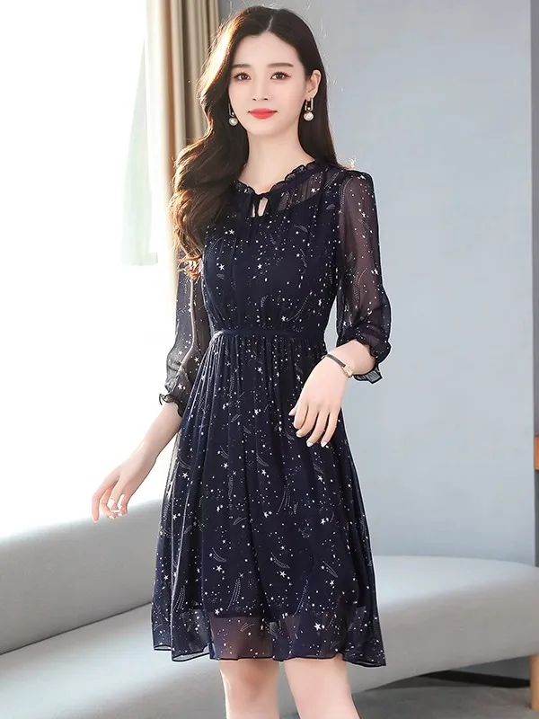 ort Lace Materni Dr Damen Sommer Faion Blumendruck Röcke Cover Belly A-Line Midi Dr Polyesterfaser Petal Sve