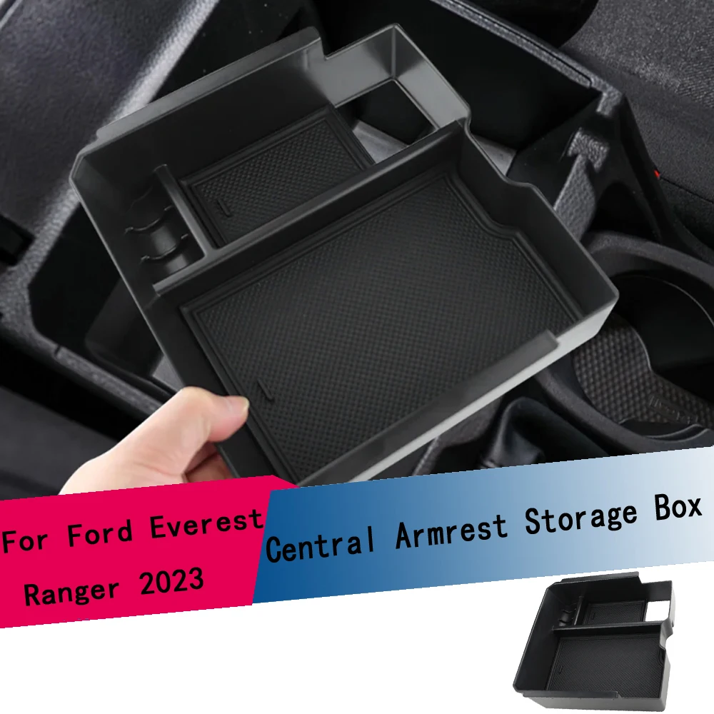 ABS Armlehnen-Aufbewahrungsbox Ablagefach Mittelkonsole Halter Organizer Zubehör für Ford Ranger Everest 2023 2024 2025