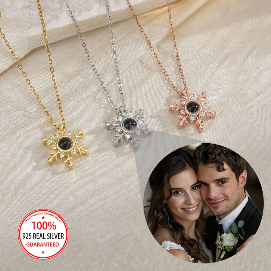 

Ожерелье из стерлингового серебра 925 пробы, цветное фотопроекционное ожерелье, роскошный рождественский подарок на День святого Валентина для подруги, популярный