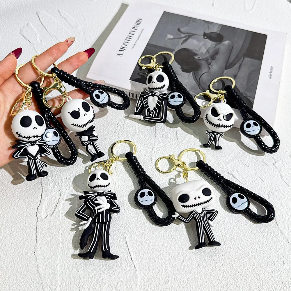 Llavero de Disney The Nightmare Before Christmas, llavero para coche, llavero de Halloween con esqueleto de Jack, accesorios decorativos