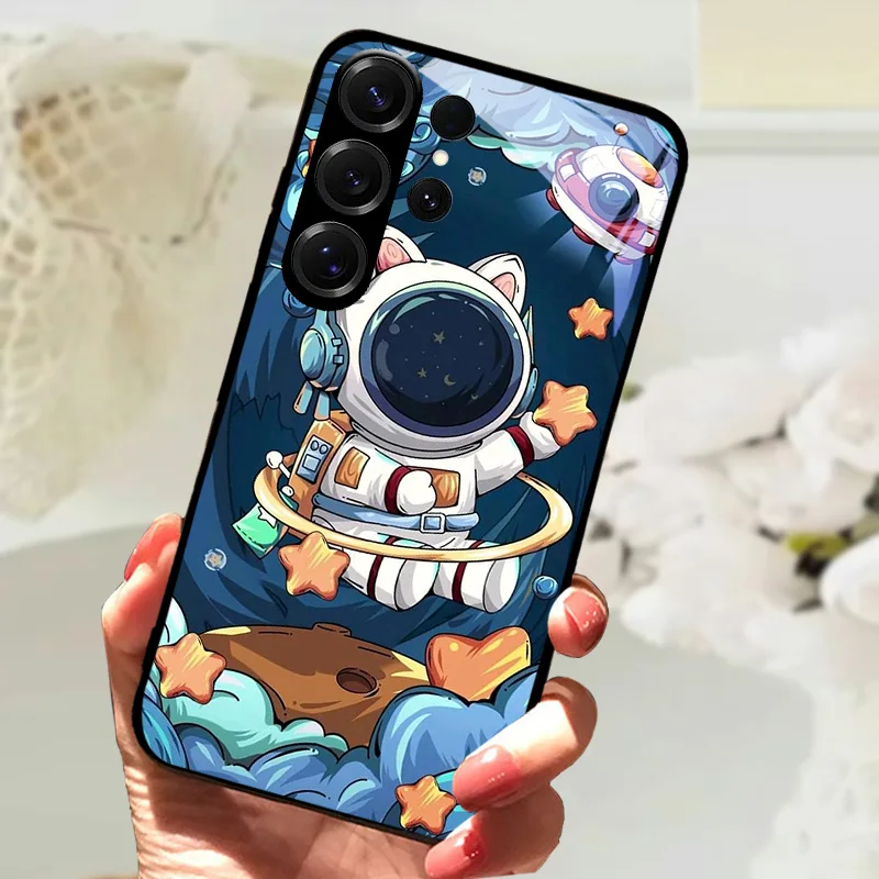 لسامسونج S24 الترا الزجاج المقسى الغطاء الخلفي للقضية غالاكسي S20 S21 S22 S23 S30 الترا الصلب PC الزجاج حامي الهاتف حالات