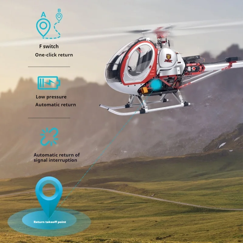 Schwarzer 300C Remote-Controlled Helicopter Hughes Simulation Six Channel Aircraft Model GPS Return Resembling A Real Helicopter