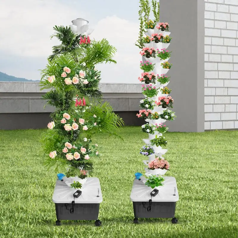 Hydroponic Growing Tower 70 Slots Hydroponic Planter 14-layer Vertical Planter Tower For Indoor Plant Detached Growing House