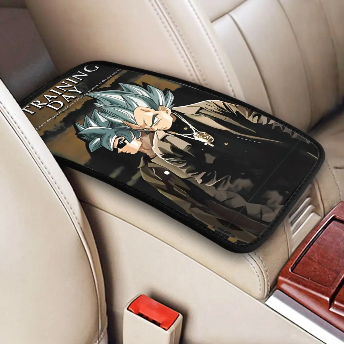 Training Day Dragon Ball Z Car Armrest Cover Mat Universal Leather Center Console Cover Pad Car Interior Cushion