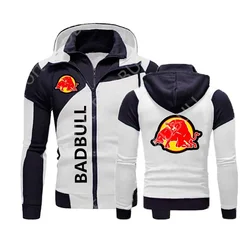 Badbull, Men's Motorcycle Zip Up Sweatshirt, Outdoor Sports Jumper, Motorsports Sweatshirt, Men's Casual Thermal Sweatshirt, 202