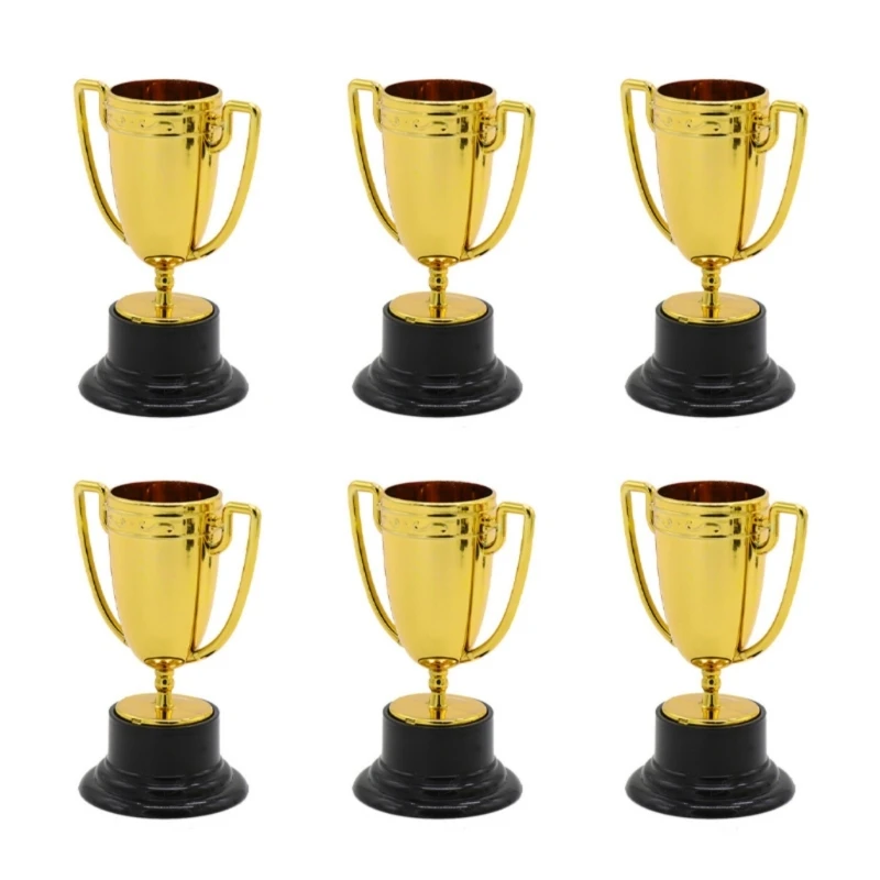 6pack Colorful Plastic Trophies for Team Sports and Party Decoration