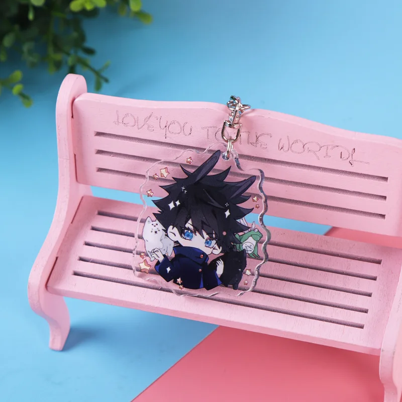 Cute Jujutsu Kaisen Acrylic Keychain Satoru Gojo Geto Suguru Key Chain Anime Keyring Props Cosplay Jewelry Gift