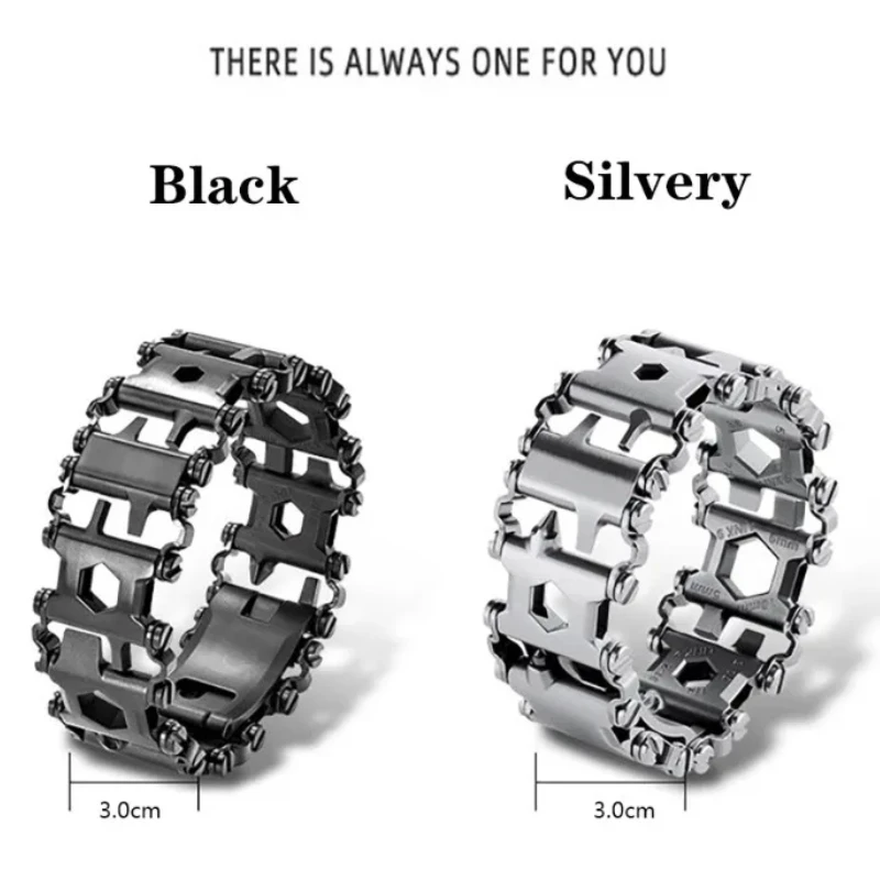 Multifunctional Bracelet Stainless Steel Men's Outdoor Tool Bracelet 29 in 1 Bracelet European and American Couple Watch Strap view 5