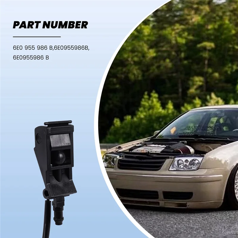 

A96E-3Pcs Car Heated Windshield Washer Spray Nozzle For Bora MK4 Golf MK4 Passat B5 Beetle Skoda Rapid SEAT 6E0955986B