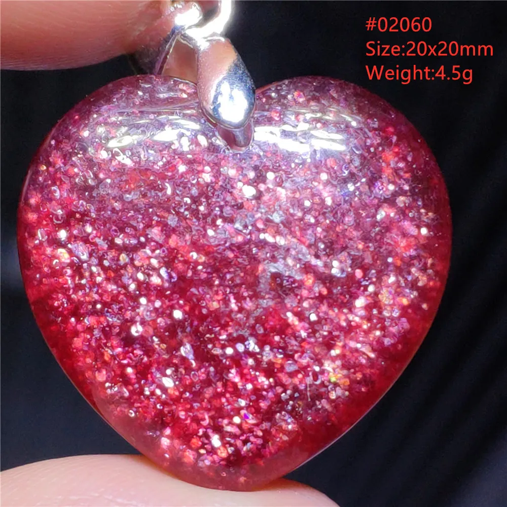 Natural Red Strawberry Quartz Donut Women Pendant Jewelry Beads Strawberry Quartz Necklace Clear Heart Love Jewelry AAAAAA