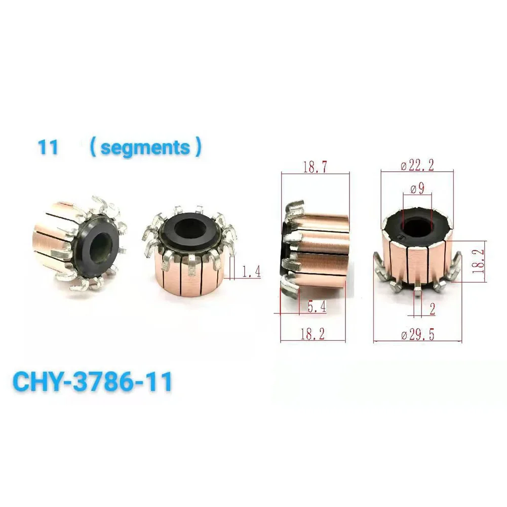 1Pcs 11P Teeth Motor Commutator 22.2x9x18.2(18.7) Mm Copper Hook Type Electrical Motor Commutator CHY-3786-11 Commutator