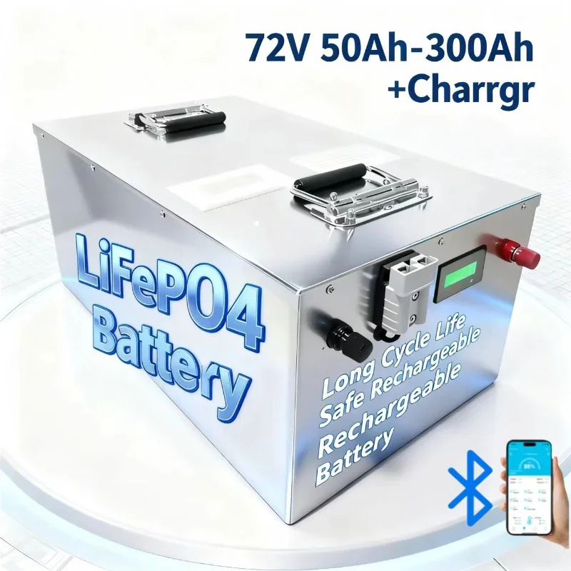 72V Lifepo4 Battery 50Ah-300Ah Lithium Iron Phosphate Battery Pack for 3KW 7KW 10KW 14KW Sightseeing Bus Two Wheeler Electric