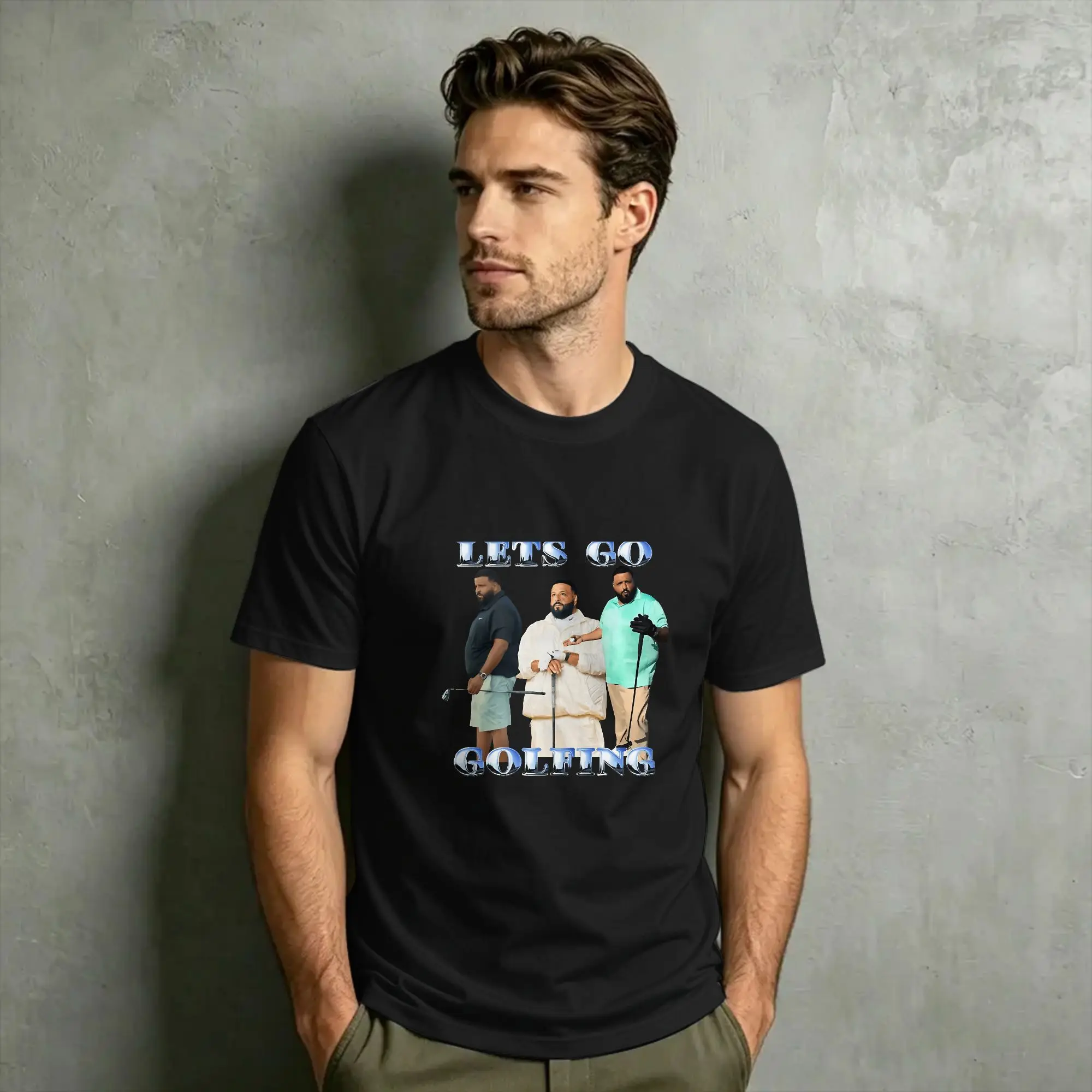 Men's T-Shirt DJ Khaled Let's Go Golfing Novelty Pure Cotton Tee Shirt Short Sleeve  T Shirts Crew Neck Clothes Summer