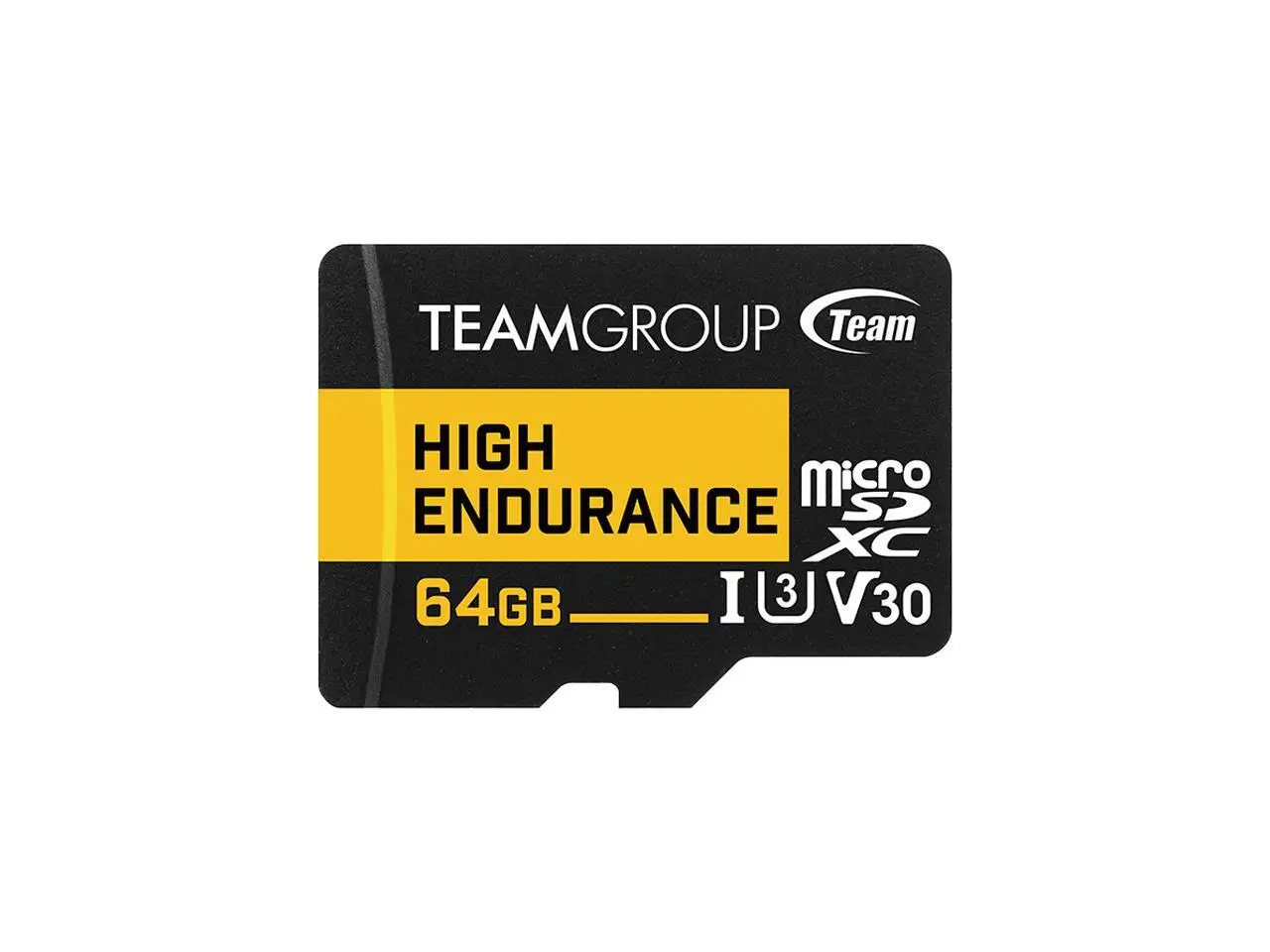 Team 64GB High Endurance microSDXC UHS-I U3, V30 Memory Card  designed for monitoring, Speed Up to 100MB/s (THUSDX64GIV3002)