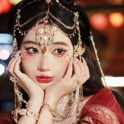 Western Princess Exquisite Headgear Ethnic Exotic Style Exquisite Matching Girls Hanfu Tassel Hair Accessories Forehead Chain