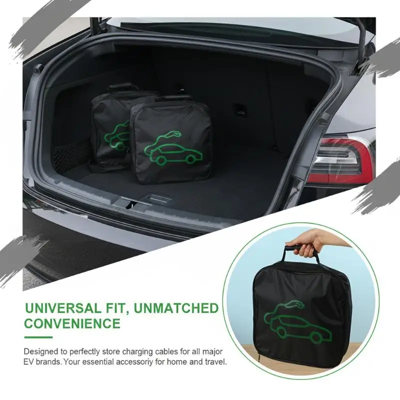 Electric Car Battery Jumper Cable Storage Bag Waterproof and Lightweight Organizer for EV Owners Fits Rechargeable Gun Accessory