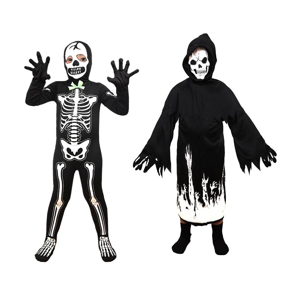 Conjunto de luz noturna infantil Reaper – Robe de médico de esqueleto e Reaper, adequado para Halloween, festas temáticas