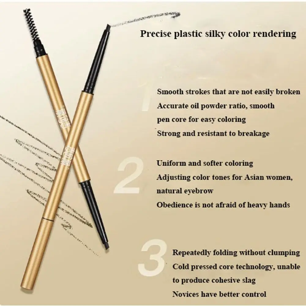 With Brush Double Head Eyebrow Pencil Sweatproof Long-lasting Smooth Eyebrow Pen 10 Styles Waterproof for 5pcs/set