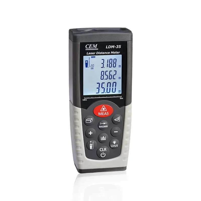 Telémetro Láser Data Hold LDM-35, Telémetro Infrarrojo de Alta Precisión, Regla Electrónica Láser, Instrumento de Medición Manual para Interiores
