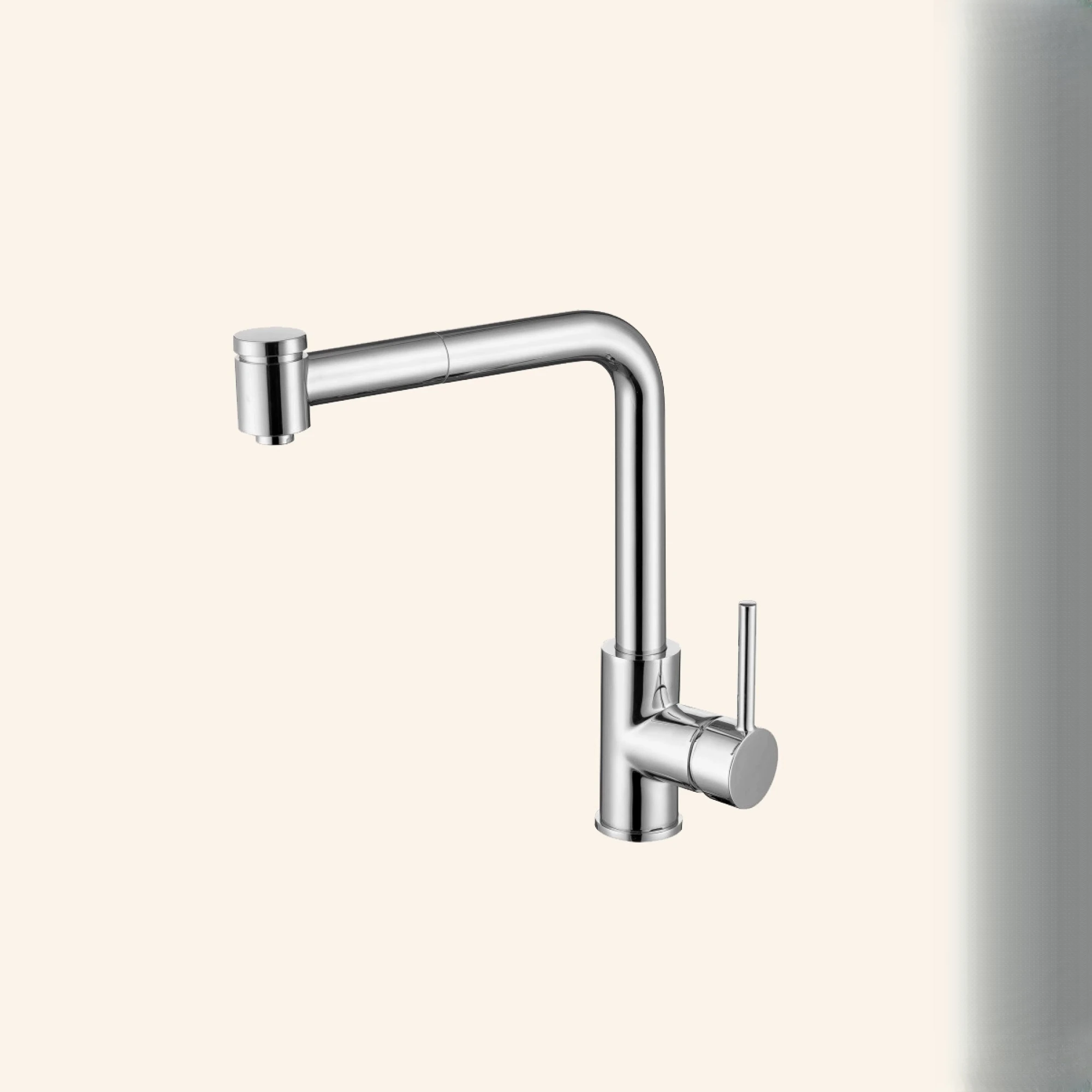 

Minimalist kitchen pull-out single handle universal rotating faucet