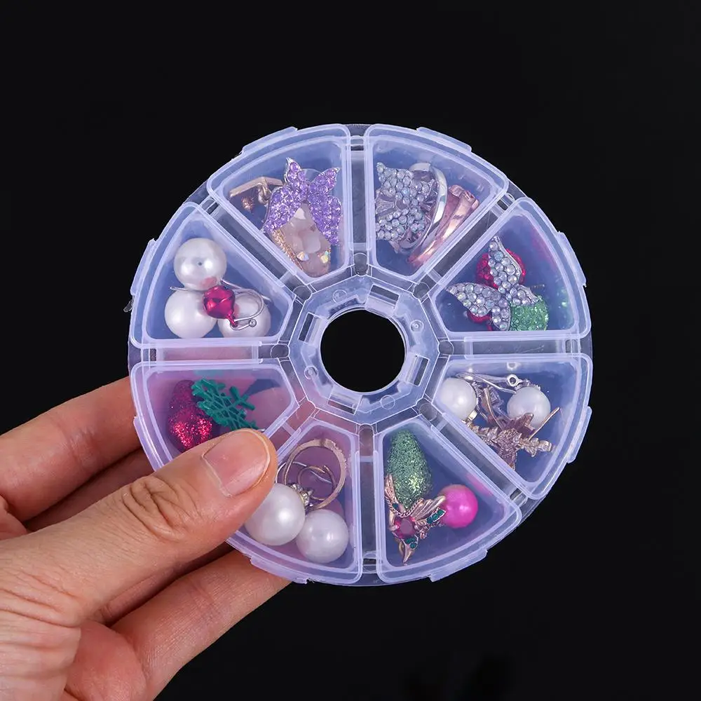 Tool Beads Organizer Nail Art Rhinestones Case Empty Storage Box 8 Grids Jewelry Container