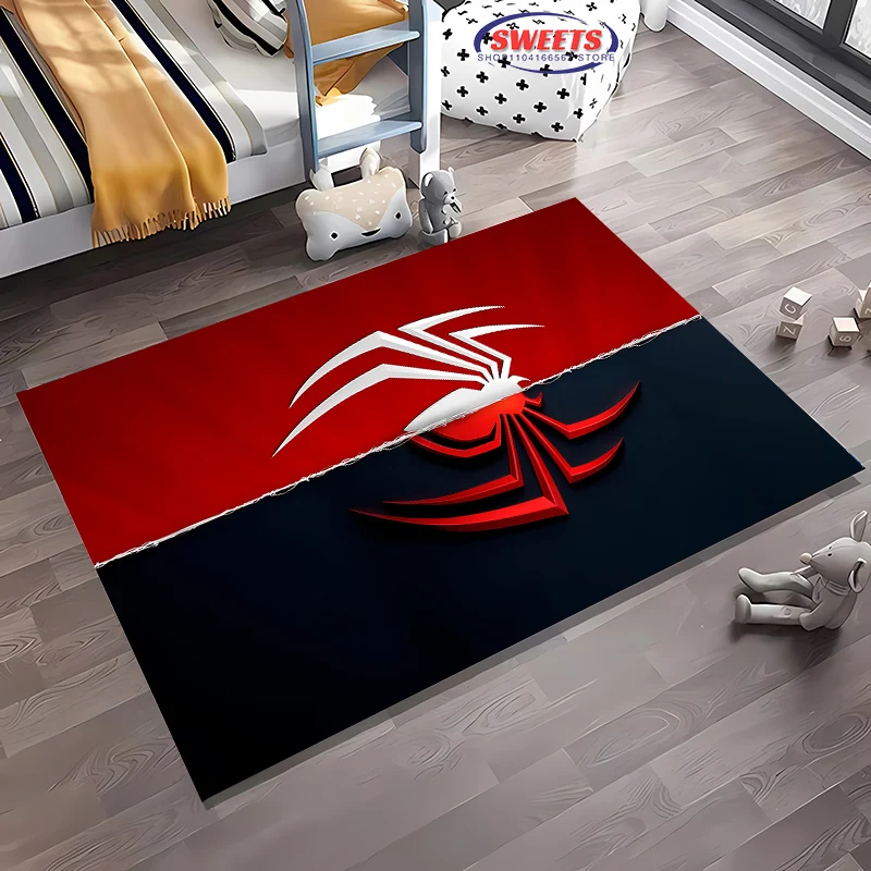 Popular Marvel Spiderman logo Carpet,Rug for Living Room Tapete for Bedroom Sofa Kitchen Doormat Decor, Kid‘s Non-slip Floor Mat