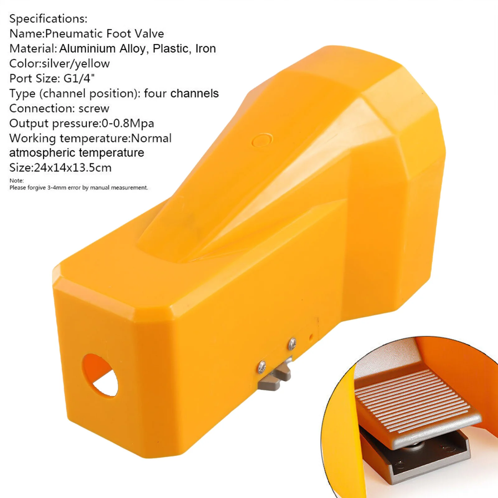 

Energetically Efficient Pneumatic Foot Valve Crafted from Aluminum Featuring a Five Channel Two Position Design