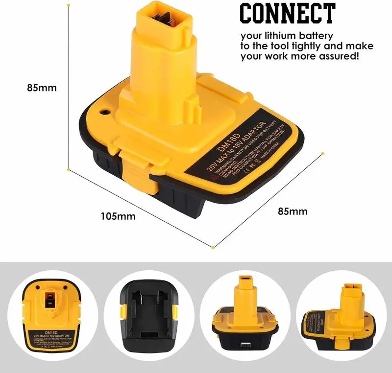 Extend the Life of Your DeWalt XPR Tools: Lithium Adapter for DeWalt & Milwaukee with USB Output