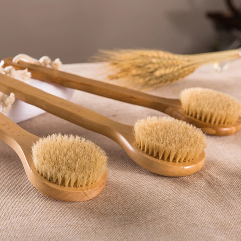 Natural Bath Brush Exfoliating Beauty Body shower Brush Portable SPA Massage Woman Man Skin Care Dry Body Wooden Brush