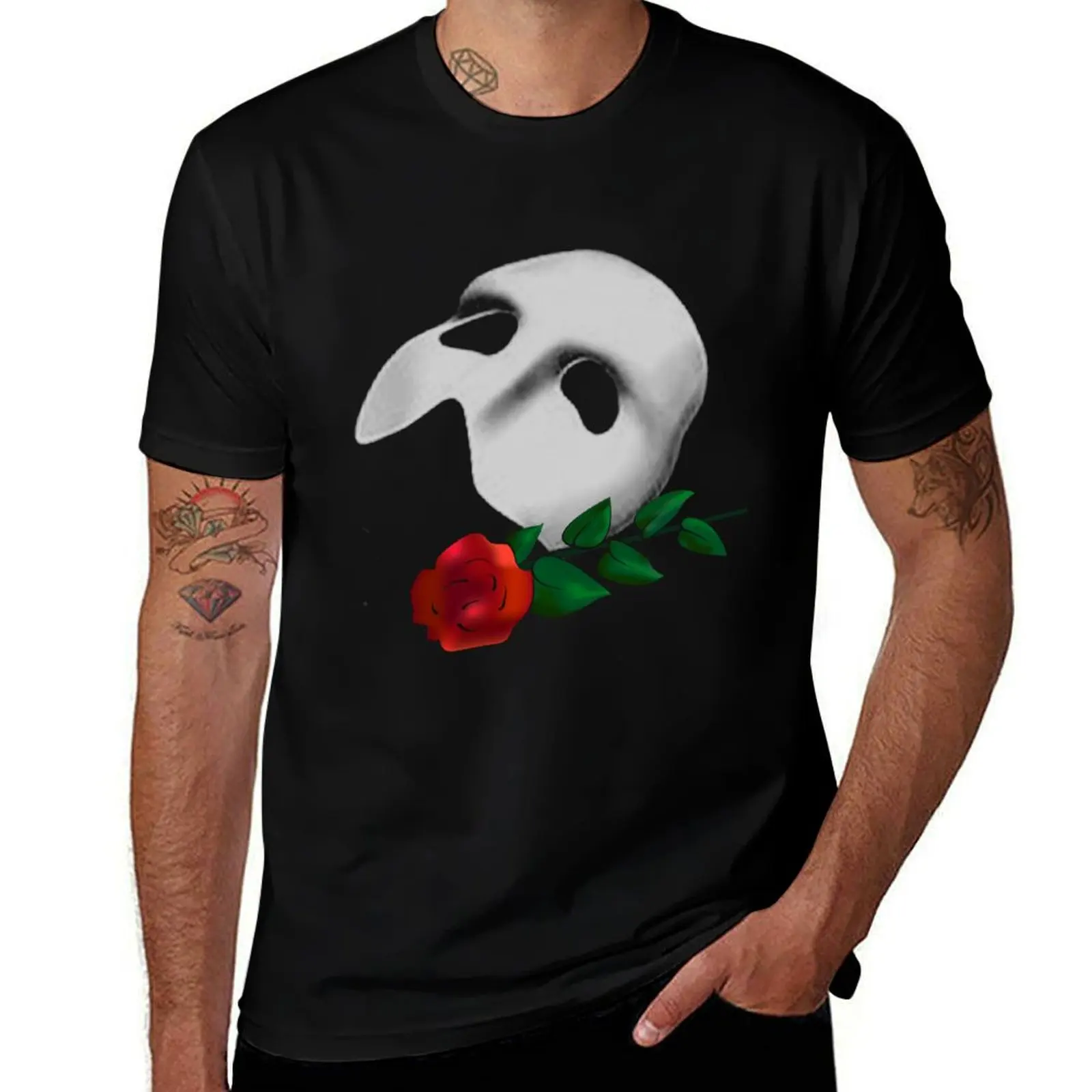 

Mask and rose T-Shirt Louboutins graphic t shirts Luxury man graphics t shirts for men cotton