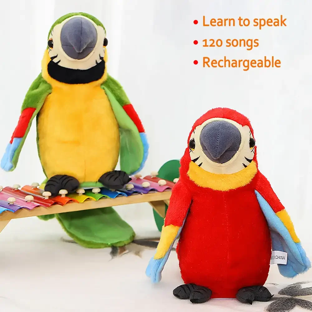 Talking Parrot Electronic Toys Speaking Recording Repeats Cute Soft Musical Toy That Flaps Wings Classic Toys Kids Baby Gift