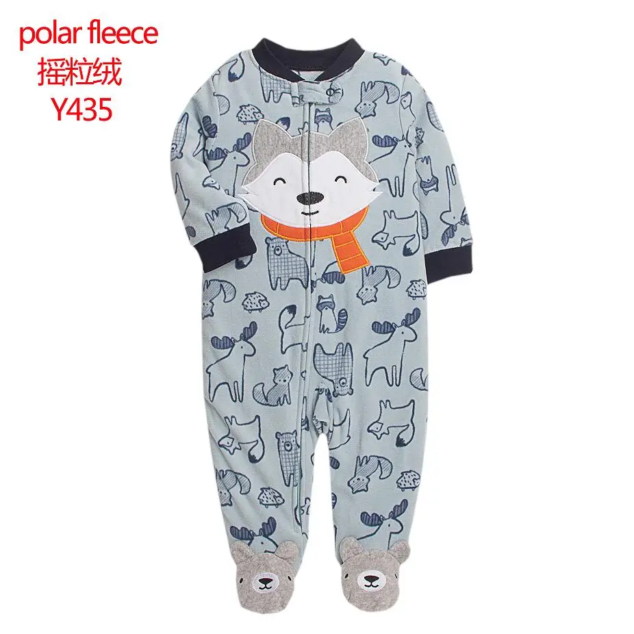 2024 Baby Winter Pajamas Zipper Fleece Rompers Newborn Girls Warm Coveralls Boys Outfits Fox Infants Clothes Jumpsuit