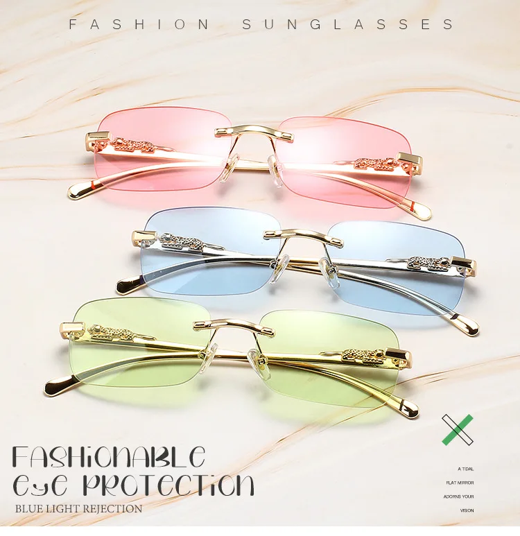 

Active Sports Polarized Sunglasses Men Women Vintage Cheetah Decorative Cross Border Leopard Head Metal Glasses T103