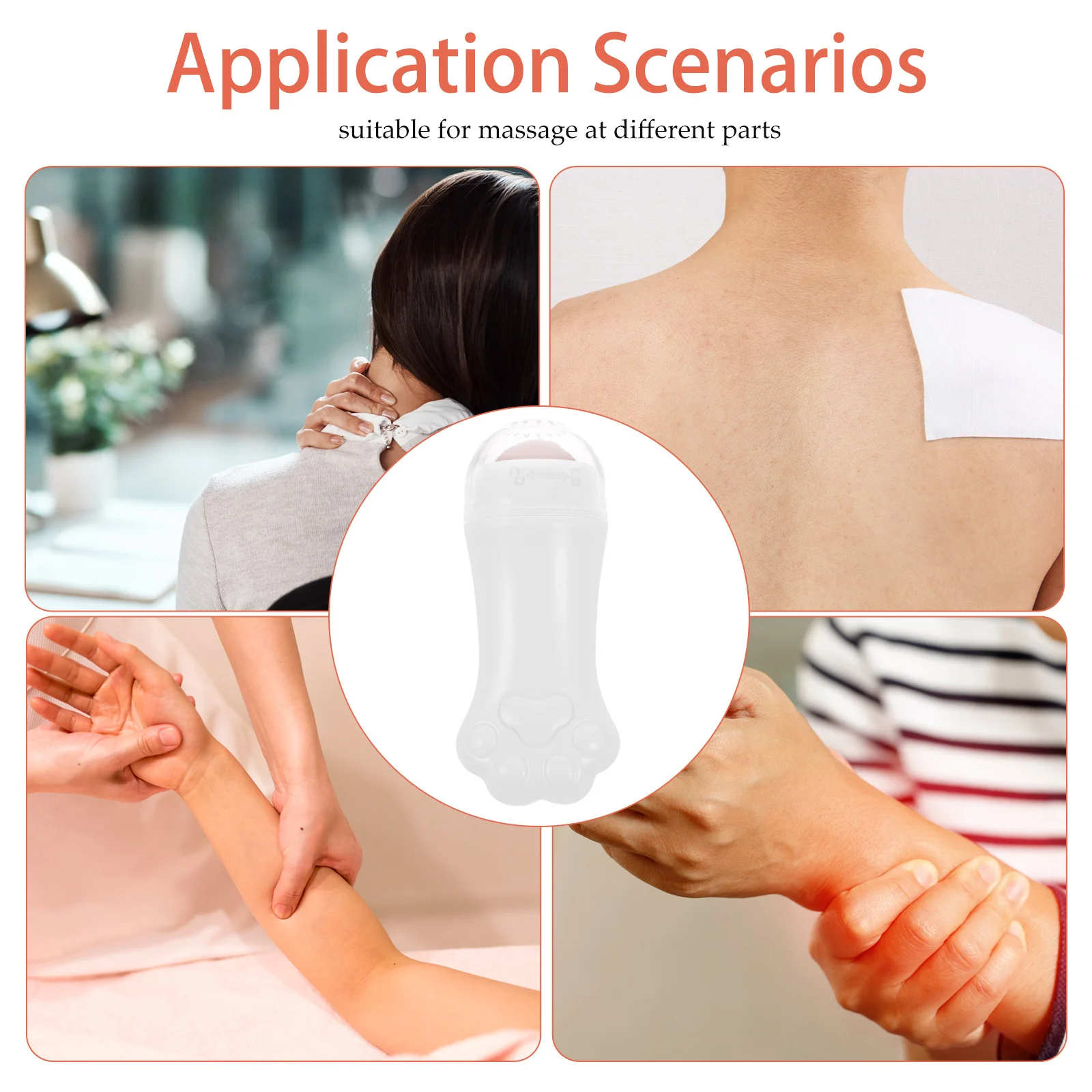 Facial Massage Roller For Women Face Skin Massager Tool Cat Paw Design Portable Eye Puffiness Relief Beauty Device