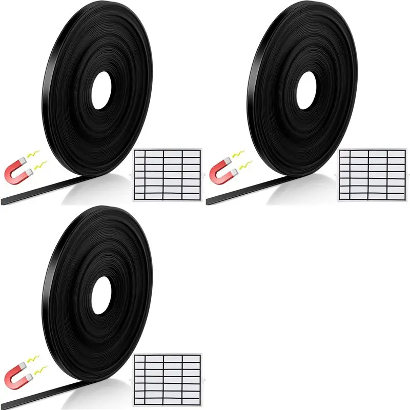 

2025 Trend 3X Black Tape Roll Strips, Magnetic Board Dividers Magnetic Marker Lines For Classroom Office Art Accessories 8 Meter