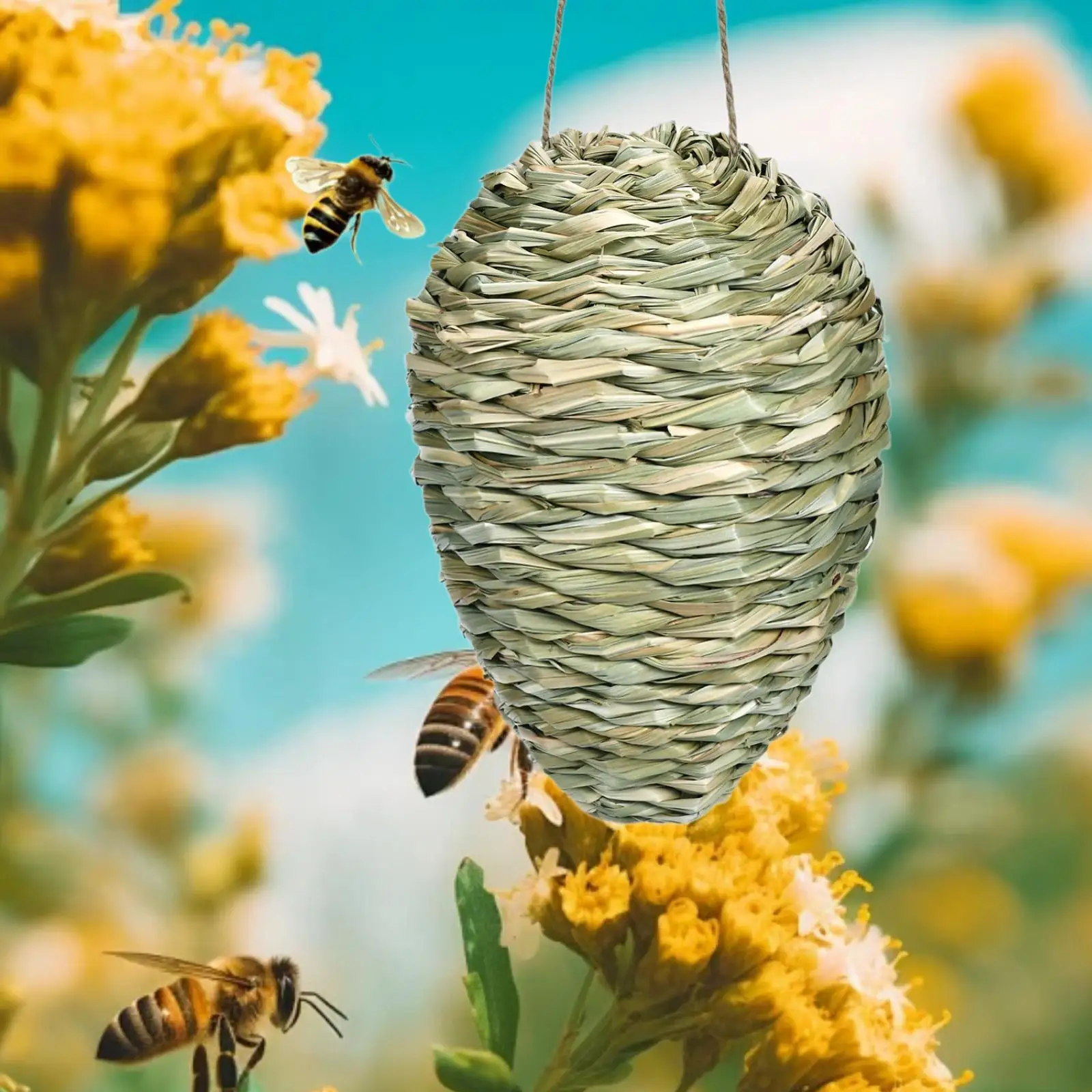 

Bee Nest Decoy Weather Resistant Premium Protection Easy to Use Imitation Bee Nest for Home Yard Patio Garden Eave