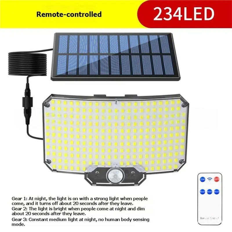 BAAJ-TY01003 234LED Solar Powered Outdoor Motion Sensor Light For Patio Lawn Garage Pathway Courtyard