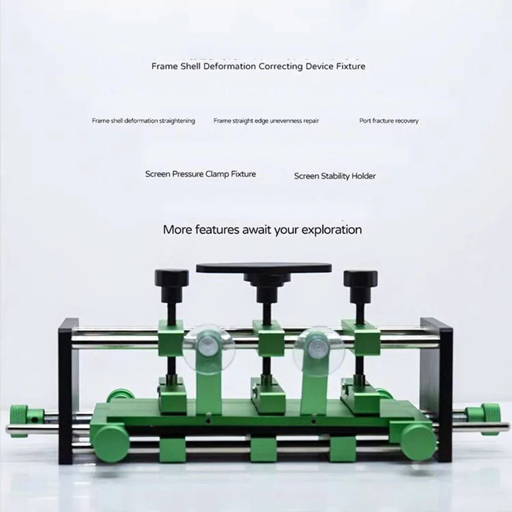 

Mobile Device Frame Correction Clamp with Pre Defined Camera Location and Aluminum Construction for Repair Use