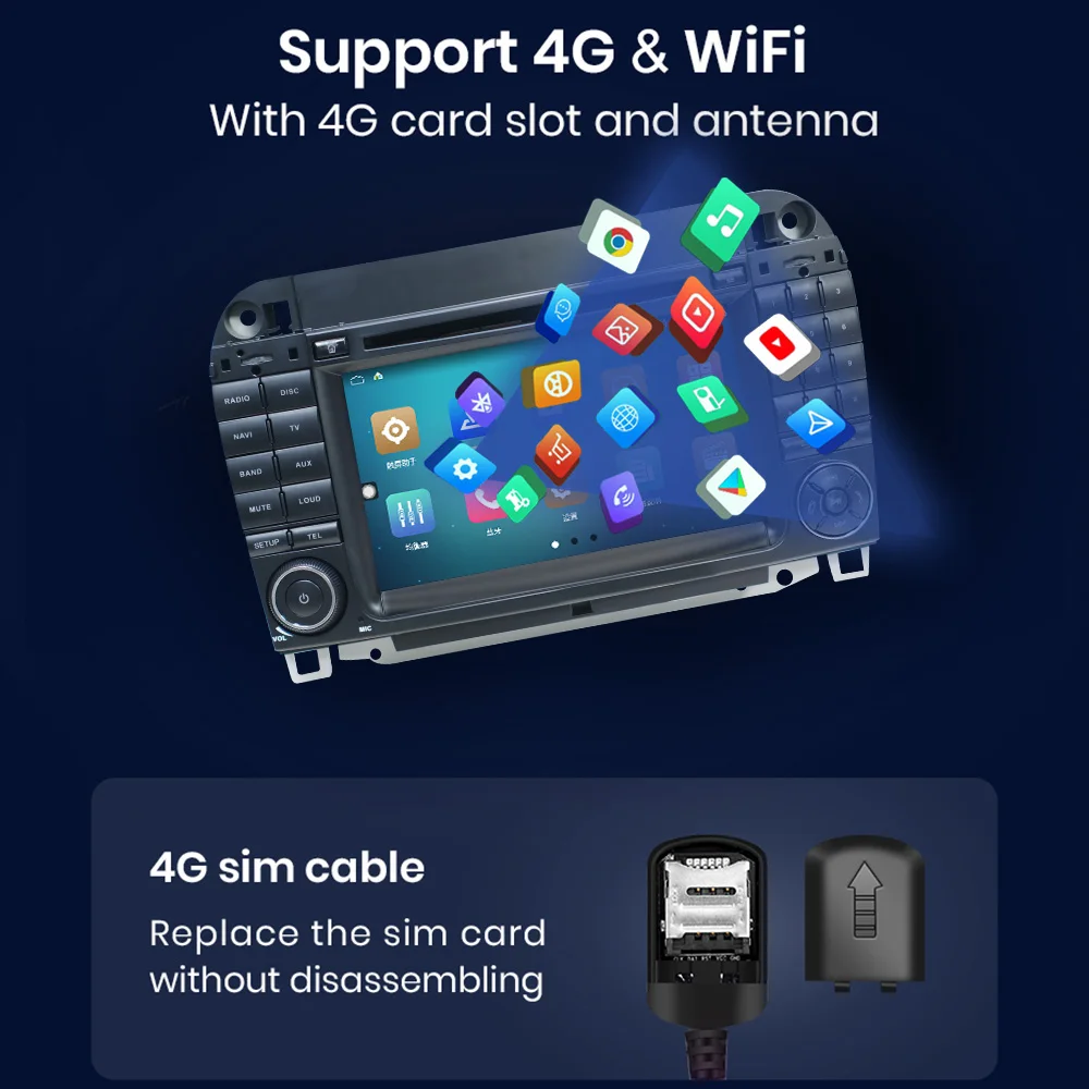 CHSTEK Car Radio Android 13 Carplay For Mercedes Benz S/CL Class W220 W215 S320 S430 Multimedia Bluetooth Navigation WIFI 4G GPS