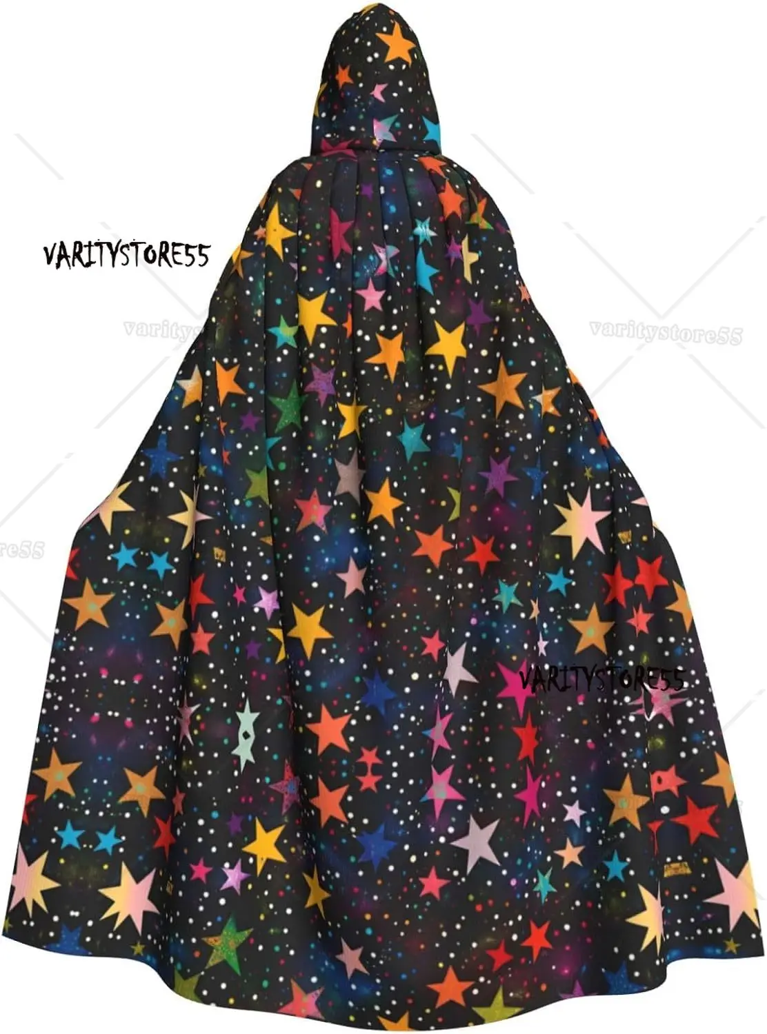 

Красочный плащ с капюшоном и пятиконечной звездой на Хэллоуин, костюм, накидка для косплея, удобные вечеринки