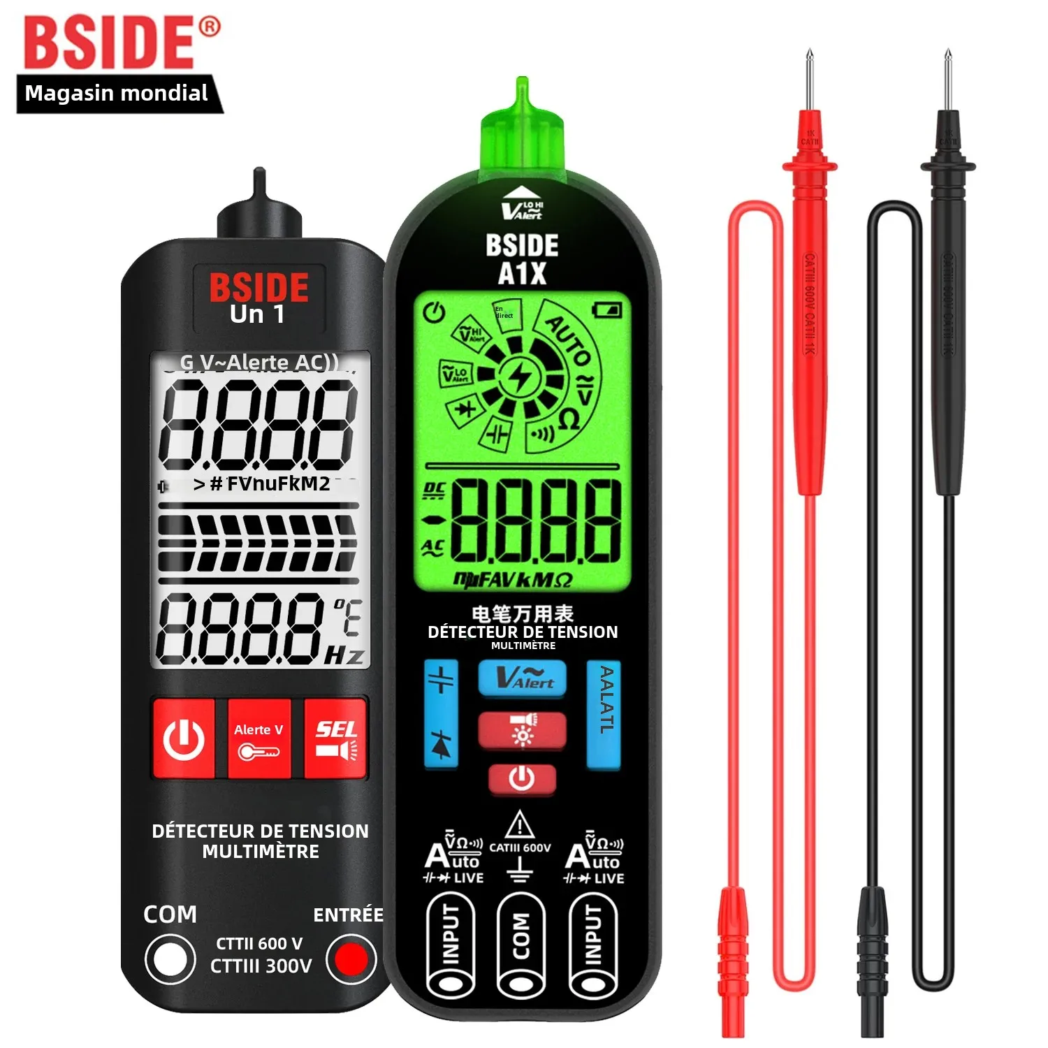BSIDE A1/A1X multimètre numérique intelligent testeur électronique USB point de rupture AC DC sans contact NCV chargé condensateur de Diode automatique