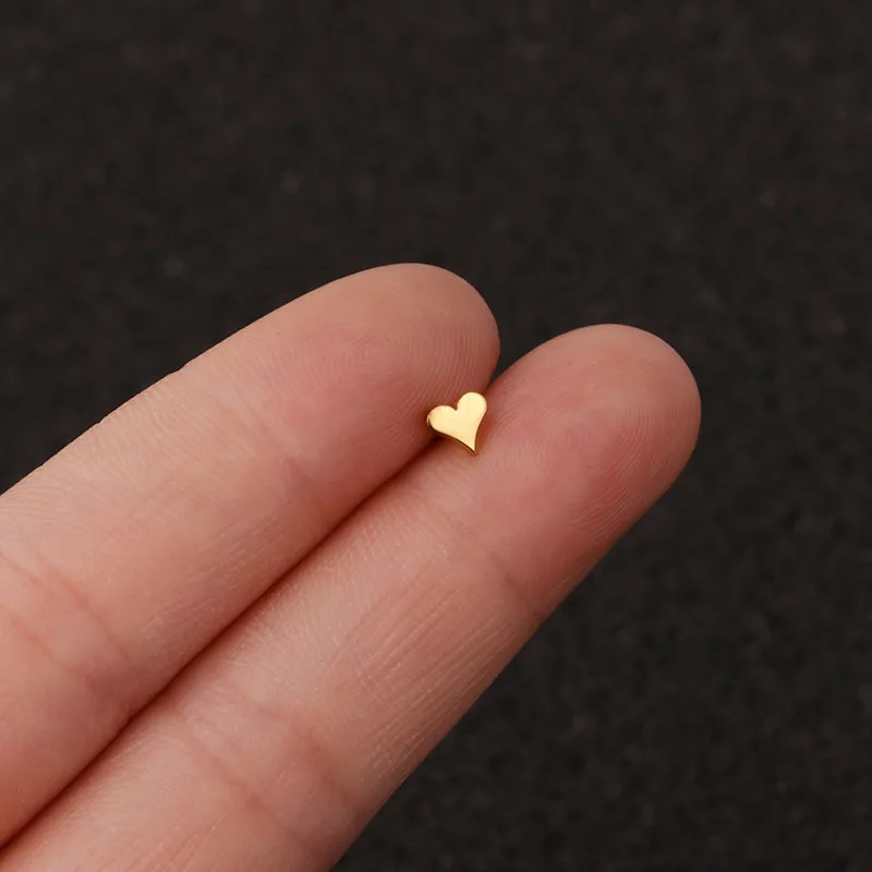 

Stainl Steel Heart aped Ear Studs Faionable Jewelry Ear Bone Pins Ele Accory for Women